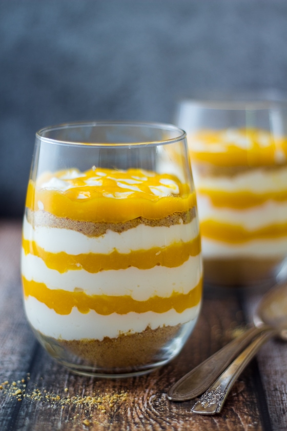 Looking for mango parfait recipes? Look no further. Here is an easy, delicious 5 Ingredient Layered Mango Cheesecake Parfait recipe!