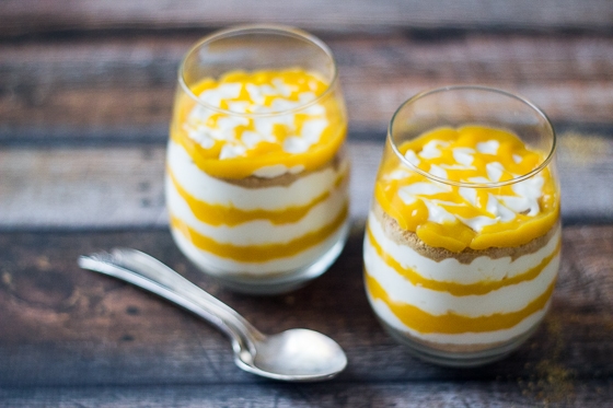 Did someone say parfait mango? Here is an easy, delicious way to make 5 Ingredient Layered Mango Cheesecake Parfaits!