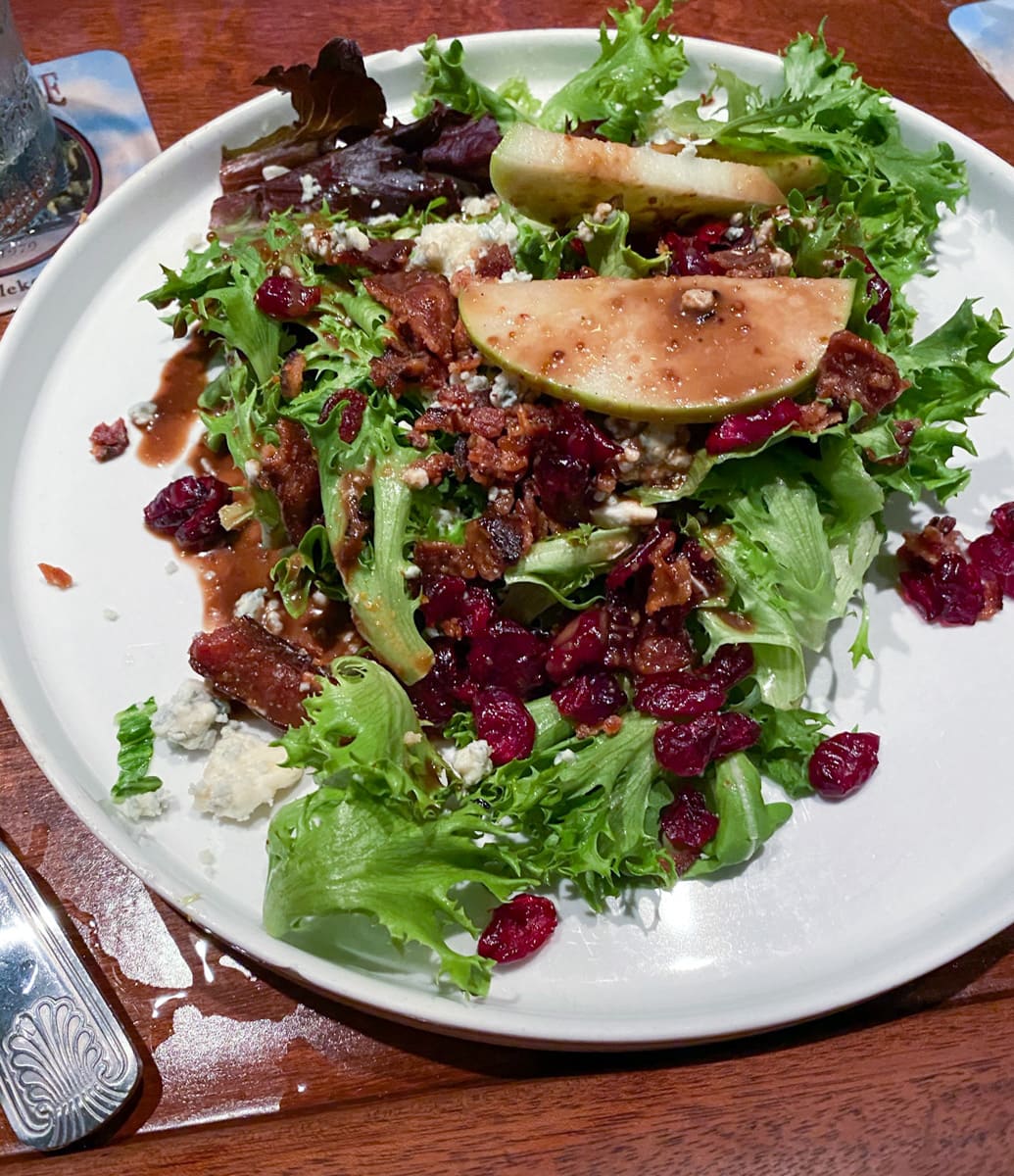 Salad on white plate