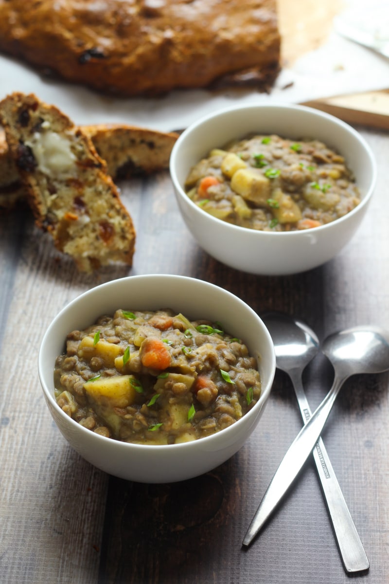 Bavarian Lentil Soup : Smoky bacon, sharp leeks, and a splash of vinegar add bold flavor to this traditional German lentils soup recipe. Serve along with homemade German spaetzle!