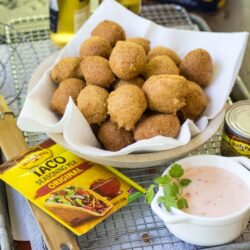 These Mexican Hushpuppies are made with taco seasoning, green chiles, and Corona for a fun twist on an old favorite!