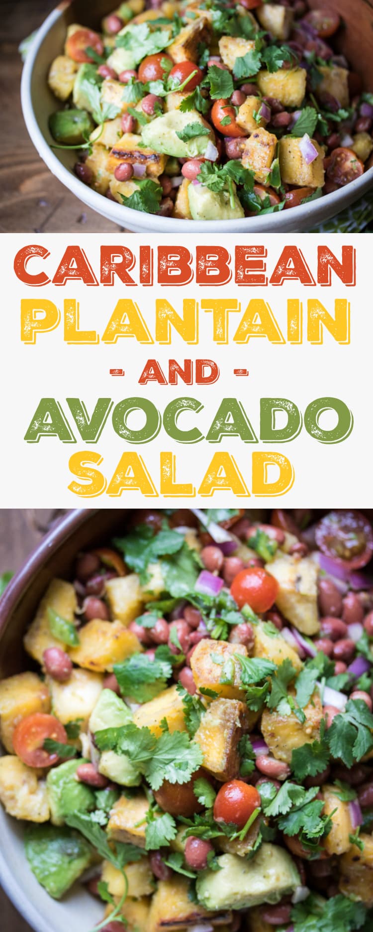 Caribbean Plantain & Avocado Salad - a vacation in a bowl!