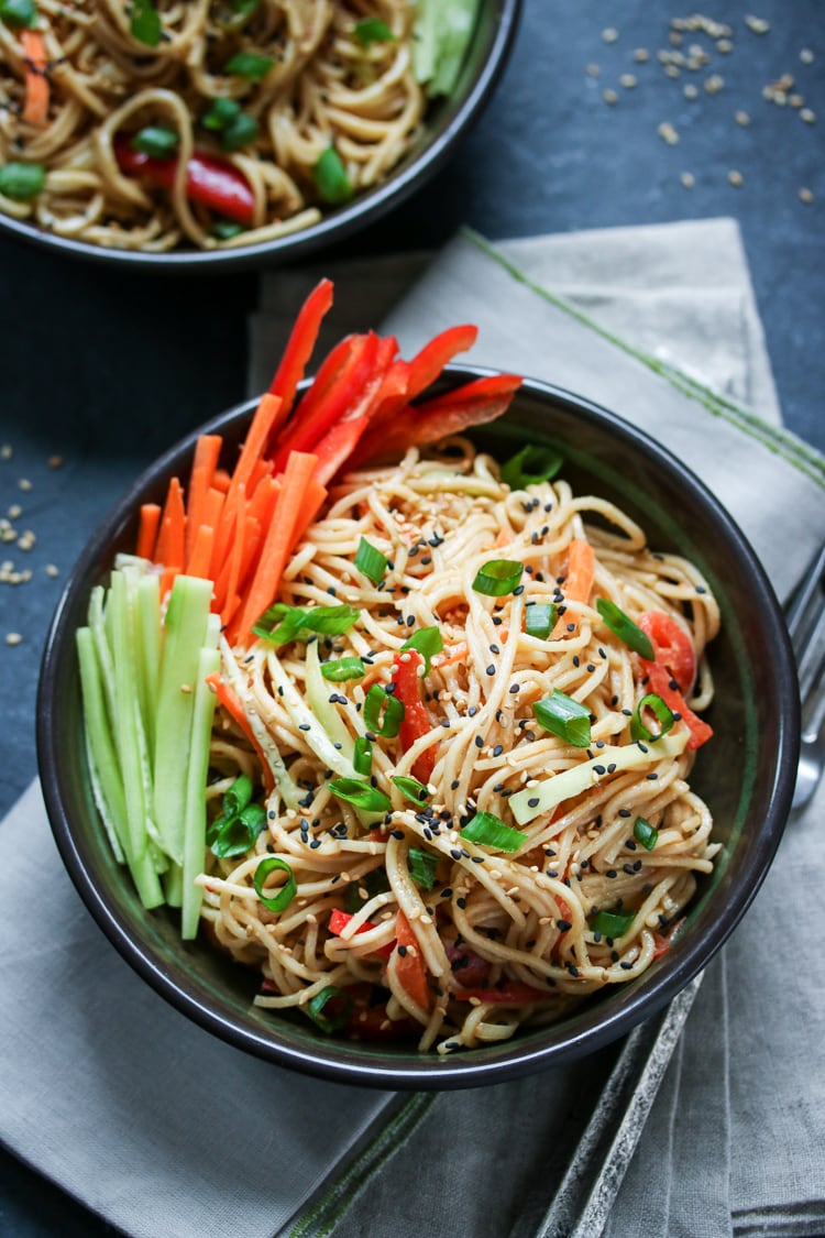 Get that perfect take-out taste at home with this easy cold noodles with sesame sauce recipe!