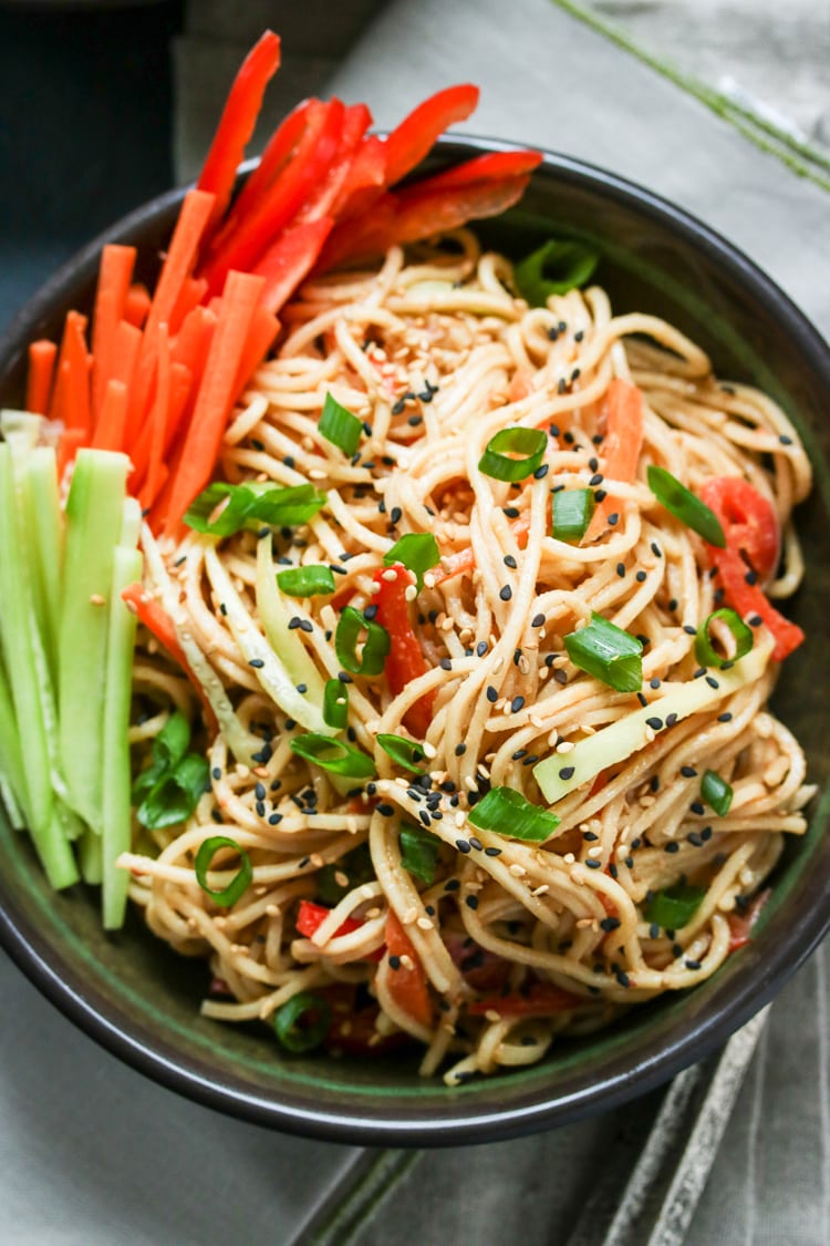 Get that perfect take-out taste at home with this easy cold sesame noodle recipe!