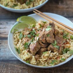Crockpot Beef Curry with Noodles