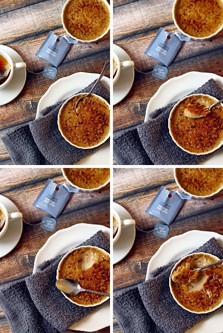 This easy to make Crème Brûlée Tea Flavored has a crunchy, caramelized, sugar top over a creamy custard that is infused with fragrant Earl Grey tea which makes a delectable desert that will impress your guests.