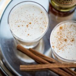 This Homemade Eggnog recipe is easy, delicious, thick and creamy with a hint of nutmeg! This fresh eggnog will make you wonder why you bought eggnog at the store!