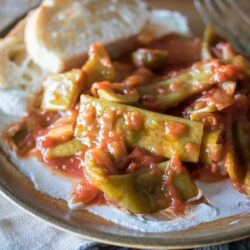 Braised Flat Beans in Tomato Sauce
