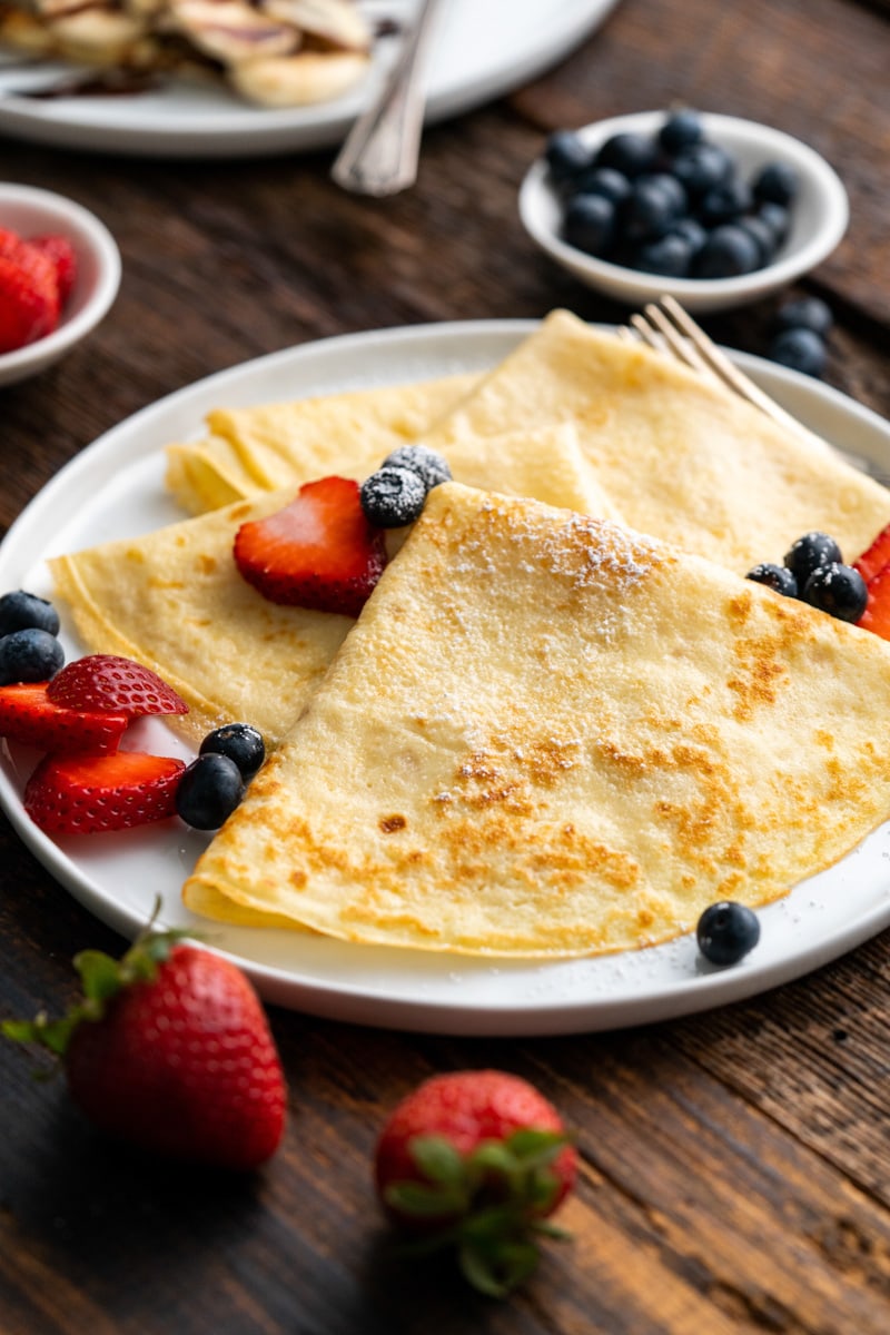 French Crepes on a white plate
