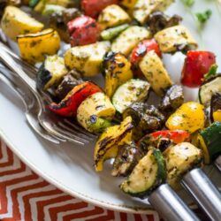 A cilantro-heavy marinade is the star in this versatile recipe for Spicy Thai-Style Grilled Veggie Skewers. An easy side-dish for a summer BBQ, these veggies can also take the center stage when served atop a bowl of rice or noodles.