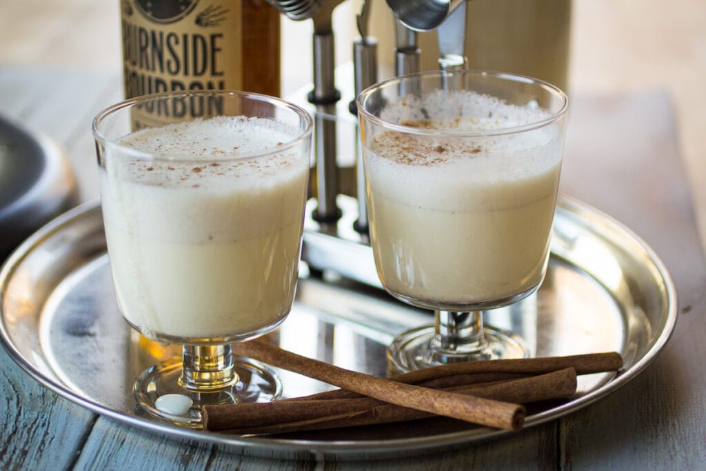 eggnog in two glasses