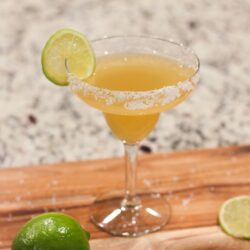 This classic Italian Margarita Recipe combines tequila, amaretto liquor, lemon and lime juice for a perfect tangy drink!