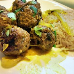 This Moroccan Kefta recipe combines ground beef with Moroccan spices and other seasonings for a delicious, flavorful Moroccan meatballs appetizer or main dish served with rice, salad or couscous.