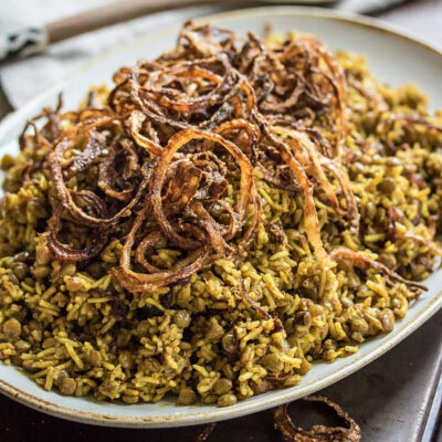 Mujaddara: Spiced Lentils, Rice and Onions recipe