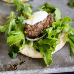 These miniature Turkish Kofte Pita bites are loaded with bold spices, tangy yogurt sauce, and greens tossed in a bright dressing. Try something new for dinner tonight!