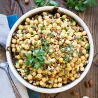 Dried dates and crunchy pistachios make this Moroccan Chickpea Salad both sweet and savory!