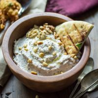 This thick and creamy Turkish Nut & Yogurt Dip is chock full of ground nuts and bold flavor. Perfect with toasted pita chips, spread onto sandwiches, or as part of a gourmet veggie platter!