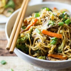 For a healthier version of chow mein, bulk up your noodles with a nutrient boost of fresh vegetables!