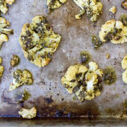 Zaatar spices turn roasted cauliflower into something special! Serve it as a side dish, stuff it in a pita, or throw it in a bowl with some chickpeas and ancient grains. Quick, easy, and delicious!